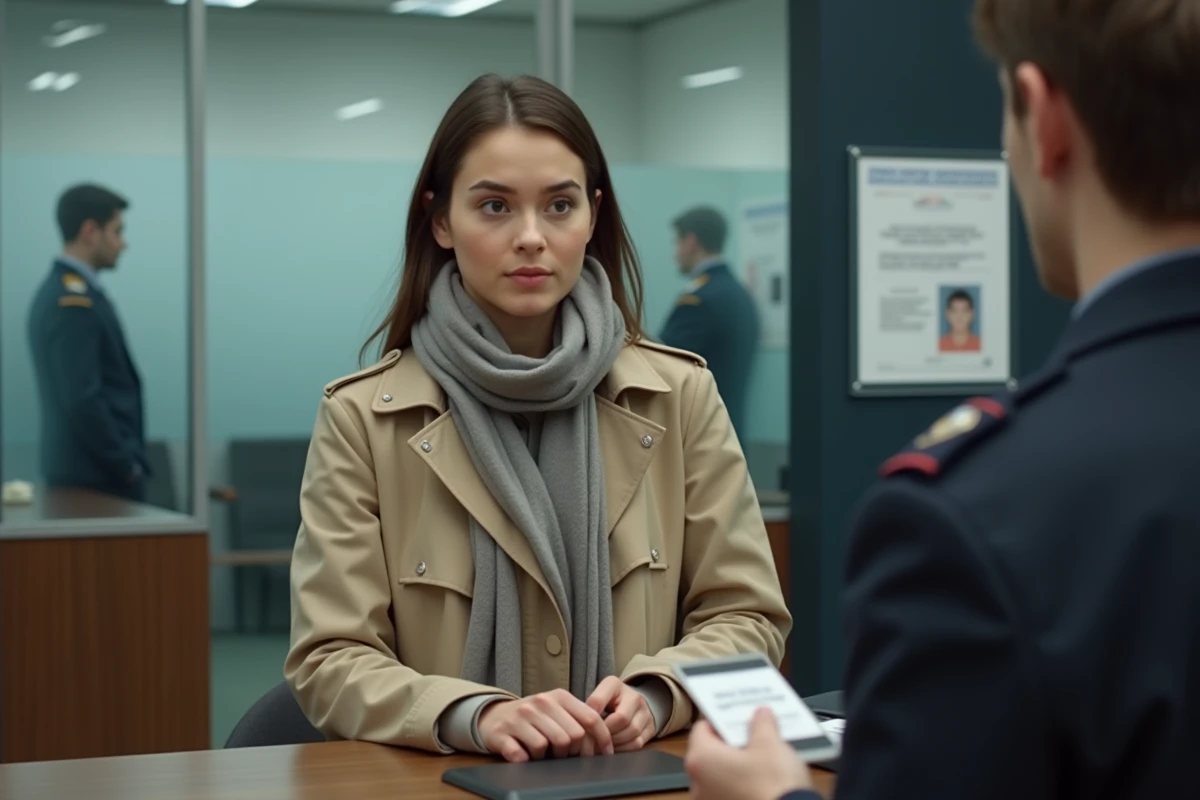 Jeune femme présentant sa carte d