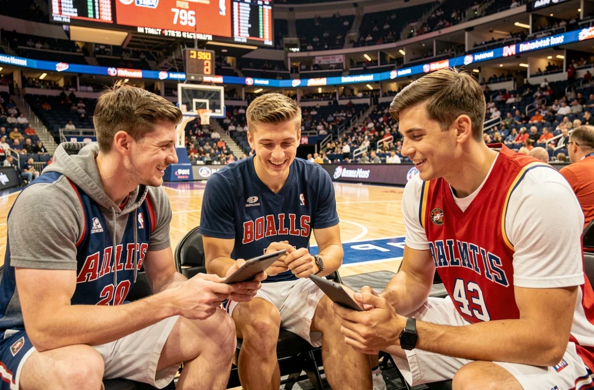 Groupe de supporters de basketball en tribune lors d'un match professionnel, suivant les tendances sportives actuelles en 2024